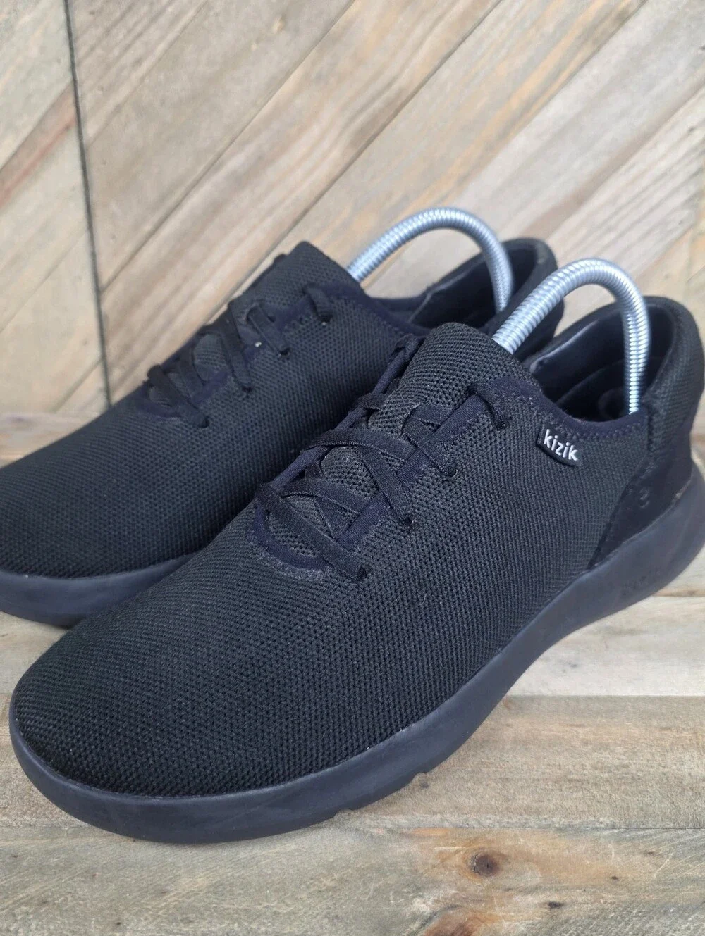 Kizik Madrid Eco Knit Womens Athletic Sneakers Size 9 Black Hands Free Lace Up